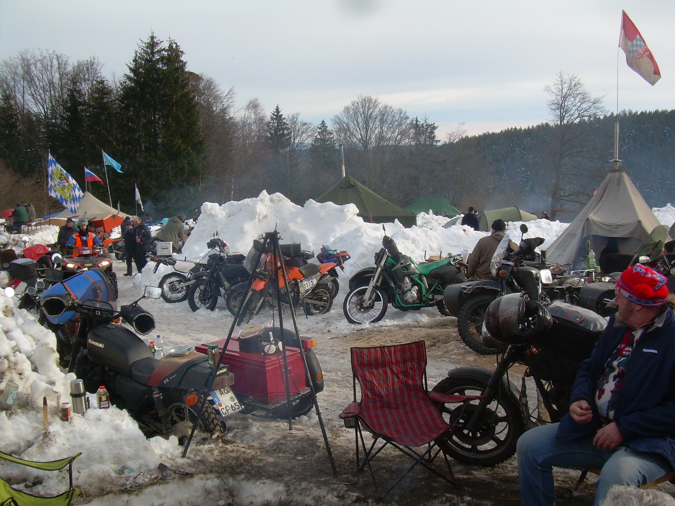 Mopeds im Schnee